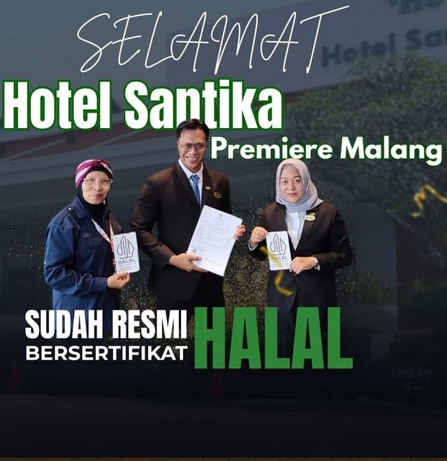 Hotel Santika Premiere Malang menerima sertifikat halal
